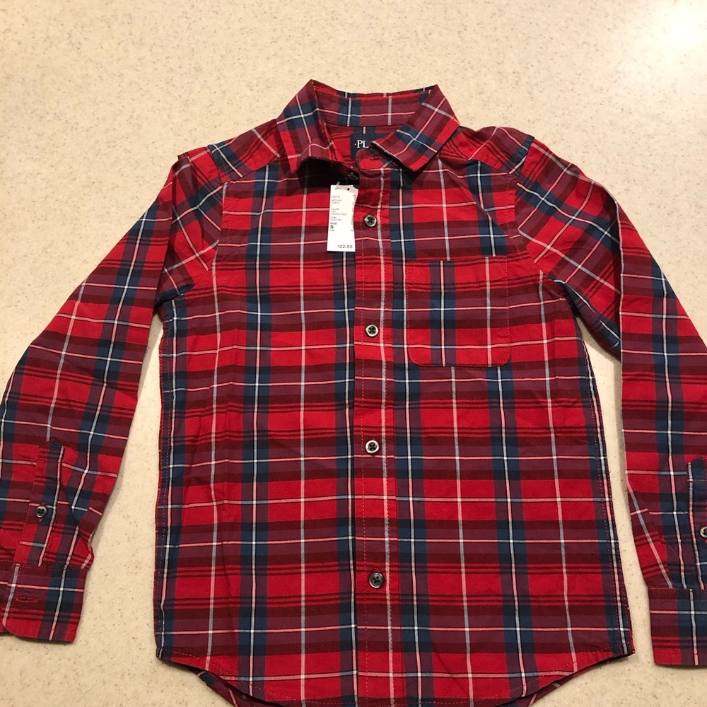 Boys plaid button down-NWT